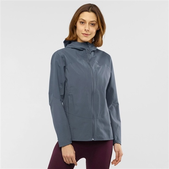 Dark Gery Women's Salomon OUTLINE W Waterproof Jackets | 256-YLHRQX