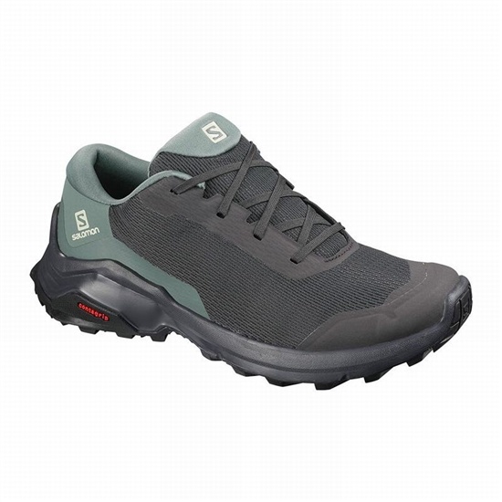 Dark Grey / Green Women's Salomon X REVEAL Hiking Shoes | 985-JQUGXW