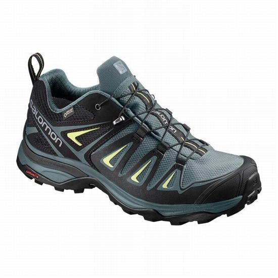 Green / Black Women's Salomon X ULTRA 3 GORE-TEX Hiking Shoes | 508-JQLKVE