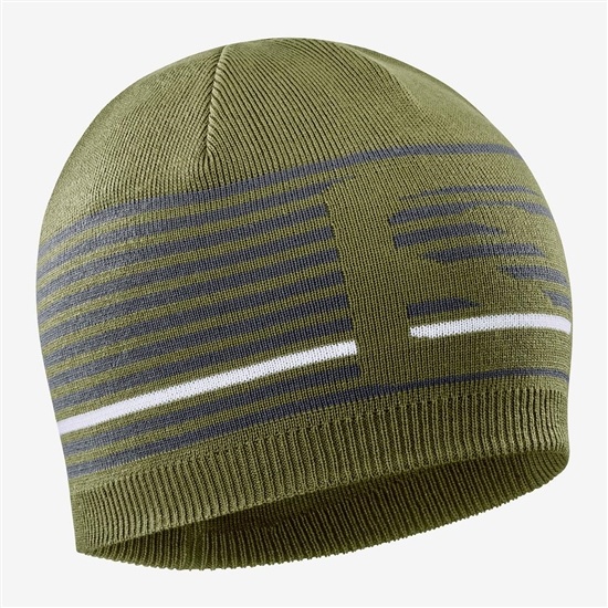 Green Men's Salomon FLATSPIN Beanie | 391-YMNUQX