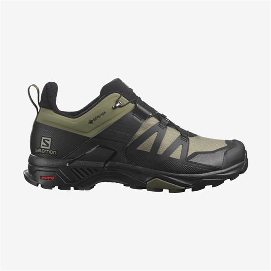 Green Men's Salomon X ULTRA 4 WIDE GORE-TEX Hiking Shoes | 510-QBLFUS