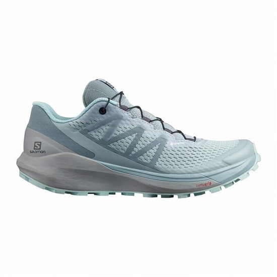 Green / Turquoise Women's Salomon SENSE RIDE 4 GORE-TEX INVISIBLE FIT Trail Running Shoes | 493-IPGSZE