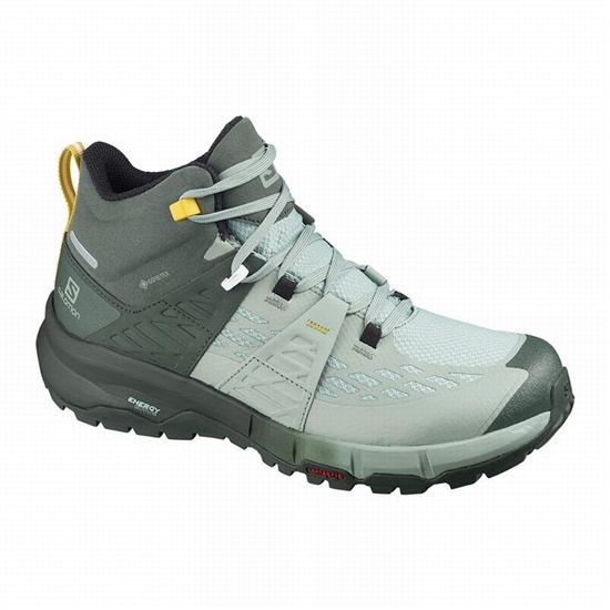 Green Women's Salomon ODYSSEY MID GTX W Hiking Shoes | 294-BEAZGS