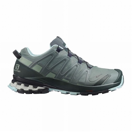 Green Women's Salomon XA PRO 3D V8 GORE-TEX Hiking Shoes | 826-OQUEYX