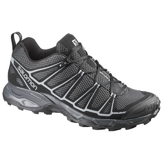 Grey / Black Men's Salomon X ULTRA PRIME Hiking Shoes | 593-BGFVZL