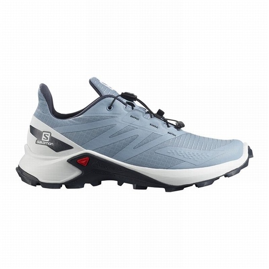 Grey Blue / White Women's Salomon SUPERCROSS BLAST W Trail Running Shoes | 258-FLDOEG