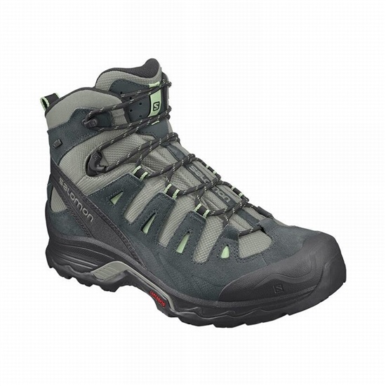 Grey / Green Women's Salomon QUEST PRIME GTX W Hiking Boots | 479-KOHBYJ