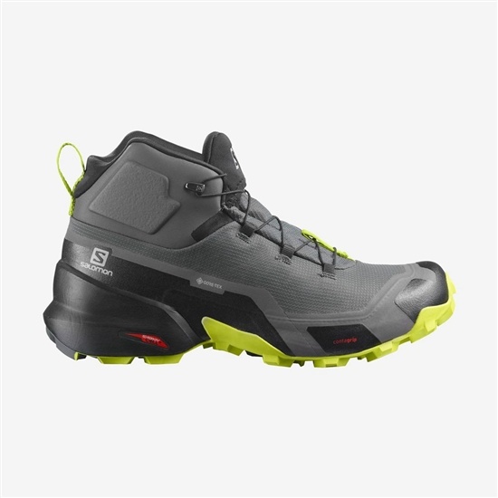 Grey Men's Salomon CROSS HIKE MID GORE-TEX Hiking Boots | 798-MQKXGO