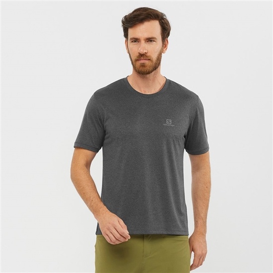 Grey Men's Salomon EXPLORE M Short Sleeve T Shirts | 401-FERCBW