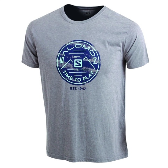 Grey Men's Salomon FIRE FLY SS M T Shirts | 815-CPMZKX