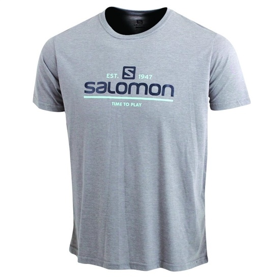 Grey Men's Salomon TIME TO PLAY SS M T Shirts | 128-IYDZJU