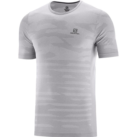 Grey Men's Salomon XA CAMO M T Shirts | 265-RPNYJW