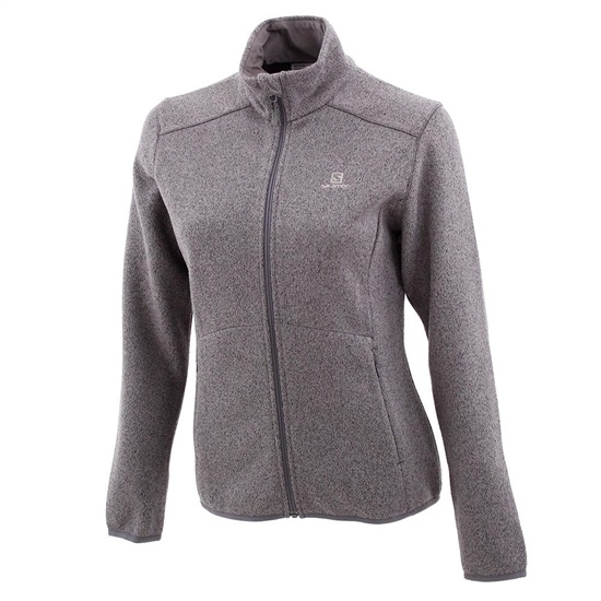 Grey Women's Salomon BISTRA FZ W Jackets | 528-DTSGQL