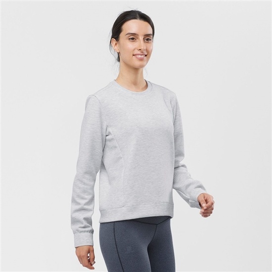 Grey Women's Salomon COMET CREW NECK PULL W Midlayers | 506-KDUZRP