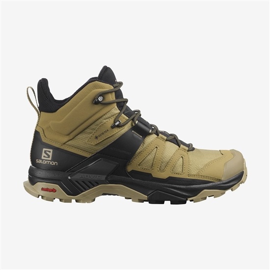 Khaki Men's Salomon X ULTRA 4 MID GORE-TEX Hiking Boots | 052-JGILHQ