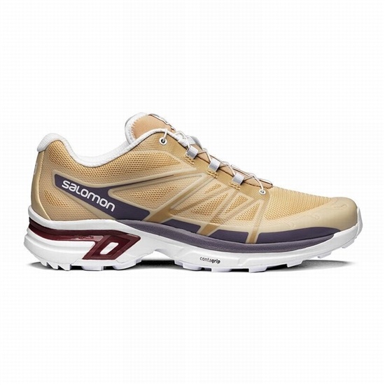 Khaki / White Men's Salomon XT-WINGS 2 Trail Running Shoes | 074-LYVUHG