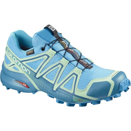 Light Blue Women's Salomon SPEEDCROSS 4 GTX W Trail Running Shoes | 910-QALKUE