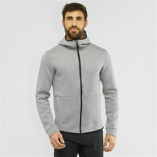 Mid Grey Men's Salomon ESSENTIAL WARM Midlayers | 073-OUYALB