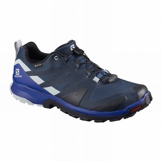 Navy / Black Men's Salomon XA ROGG GTX Trail Running Shoes | 638-JGXBCZ