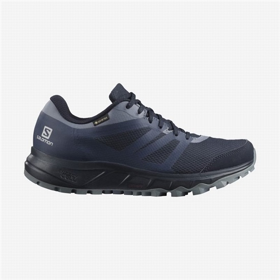 Navy / Grey Women's Salomon TRAILSTER 2 GORE-TEX Trail Running Shoes | 308-DSEIFA