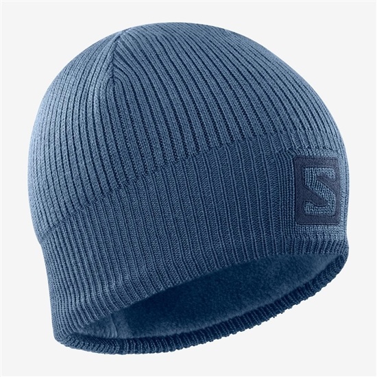 Navy Men's Salomon LOGO Hats | 128-CTLYHI