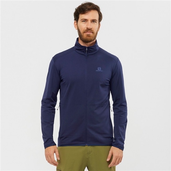 Navy Men's Salomon Midlayers | 586-SXRPYE