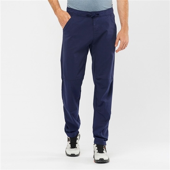 Navy Men's Salomon OUTRACK TAPERED Pants | 716-NUCQBK