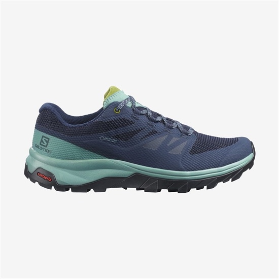 Navy Women's Salomon OUTLINE WIDE GORE-TEX Hiking Shoes | 851-YSQKGW