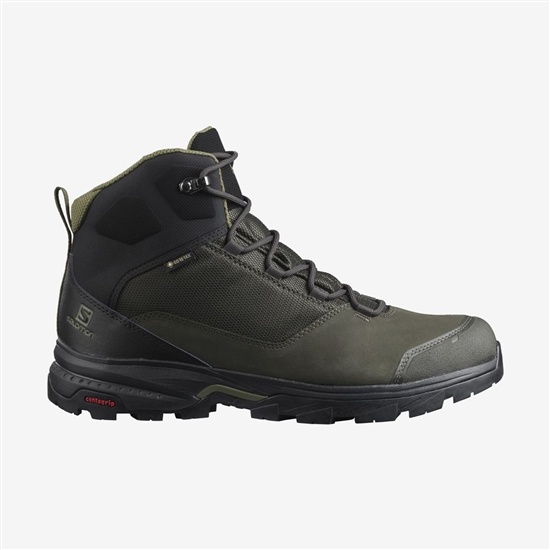 Olive Green Men's Salomon OUTWARD GORE-TEX Hiking Boots | 692-QSDZLR