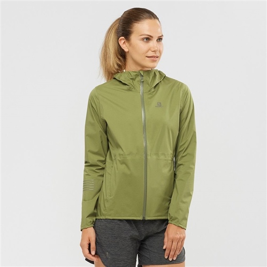 Olive Green Women's Salomon BONATTI WATERPROOF Jackets | 920-XHTFUM