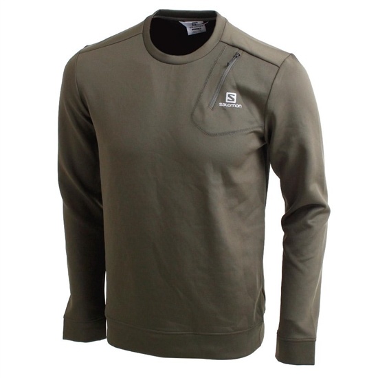 Olive Men's Salomon ECHO M Pullover | 530-SBNMLH