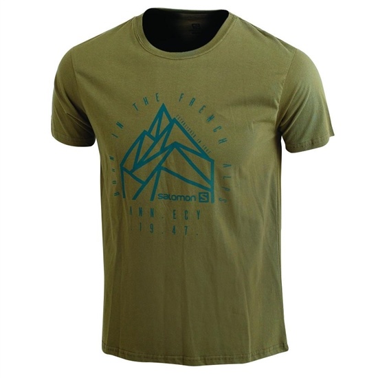 Olive Men's Salomon JETLAG SS M T Shirts | 396-TXLEVB