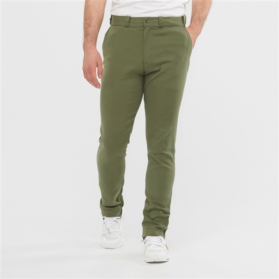 Olive Men's Salomon OUTLIFE CHINO M Pants | 719-SRIQVM