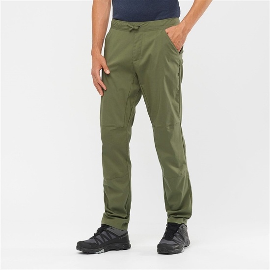 Olive Men's Salomon OUTRACK TAPERED Pants | 751-CTOIQF