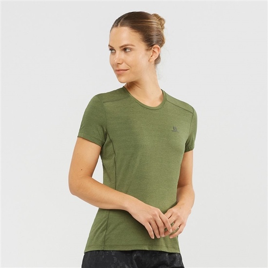 Olive Women's Salomon XA W Short Sleeve T Shirts | 781-CYKLDV