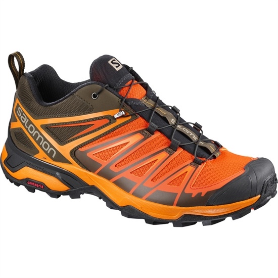 Orange / Black Men's Salomon X ULTRA 3 Hiking Shoes | 473-NEVSCY