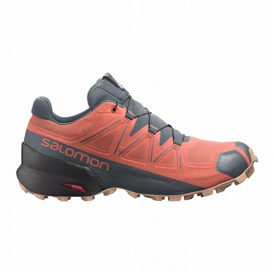 Orange / Grey Women's Salomon SPEEDCROSS 5 GORE-TEX Trail Running Shoes | 123-PRZFAM