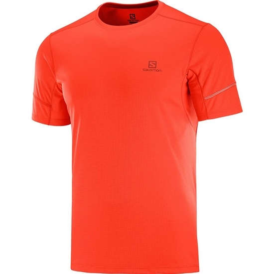 Orangered Men's Salomon AGILE SS M T Shirts | 142-INXDUJ