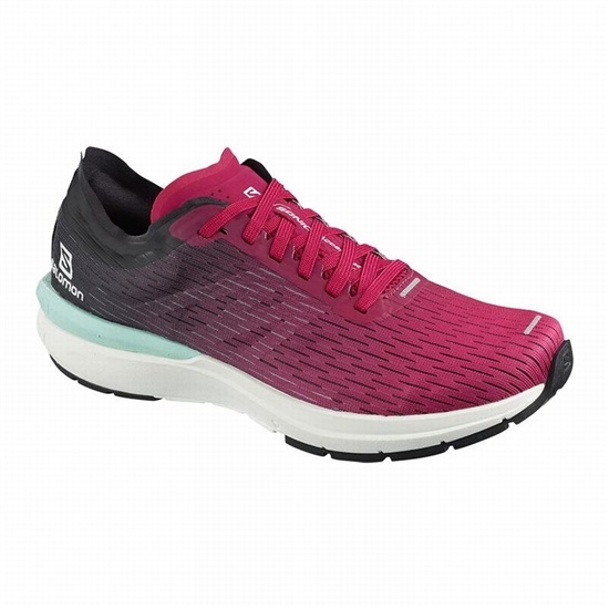 Pink / White Women's Salomon SONIC 3 ACCELERATE W Running Shoes | 186-CFTVMW