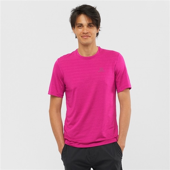 Purple Men's Salomon OUTLINE New Trail Running Gear T Shirts | 480-OTFALI