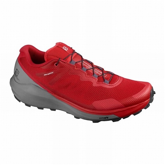 Red Men's Salomon SENSE RIDE 3 Running Shoes | 953-FMDXBI