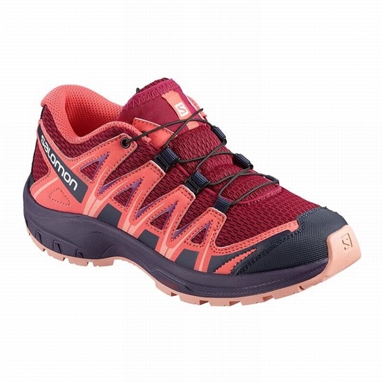 Red / Orange Kids' Salomon XA PRO 3D J Trail Running Shoes | 051-XBFRSJ