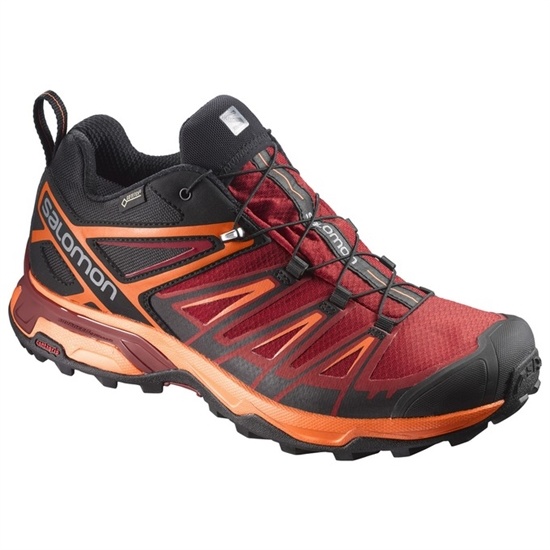 Red / Orange Men's Salomon X ULTRA 3 GTX Hiking Shoes | 168-PBAWFQ