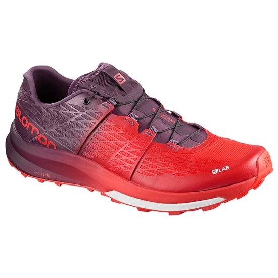 Red / Purple Women's Salomon S/LAB ULTRA Trail Running Shoes | 458-MKUWTZ