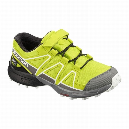 Rose / Black Kids' Salomon SPEEDCROSS CLIMASALOMON WATERPROOF Trail Running Shoes | 175-ZRDMQV