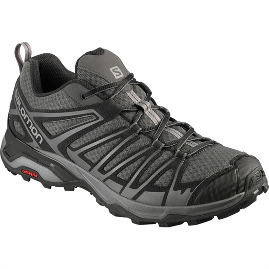 Silver / Black Men's Salomon X ULTRA 3 PRIME Hiking Shoes | 257-MRAIQK