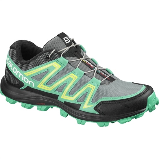 Silver / Green Women's Salomon SPEEDTRAK W Trail Running Shoes | 716-GEBLSX