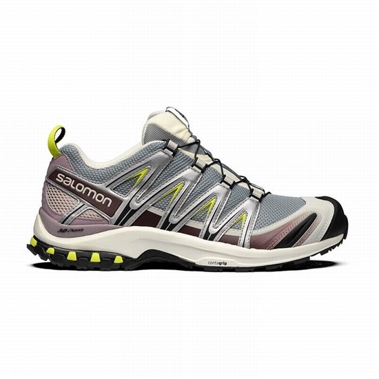 Silver / Light Green Women's Salomon XA PRO 3D Trail Running Shoes | 546-VAPYJG