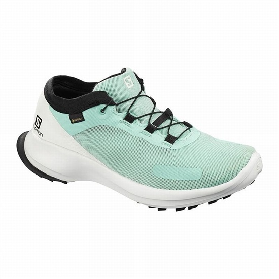 Turquoise / White Women's Salomon SENSE FEEL GTX W Trail Running Shoes | 703-XSBPFY