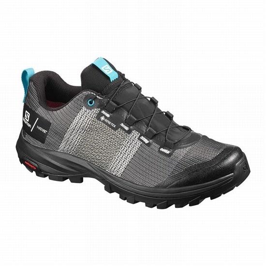 White / Black Women's Salomon OUT GTX W/PRO Hiking Shoes | 974-HTKLUY